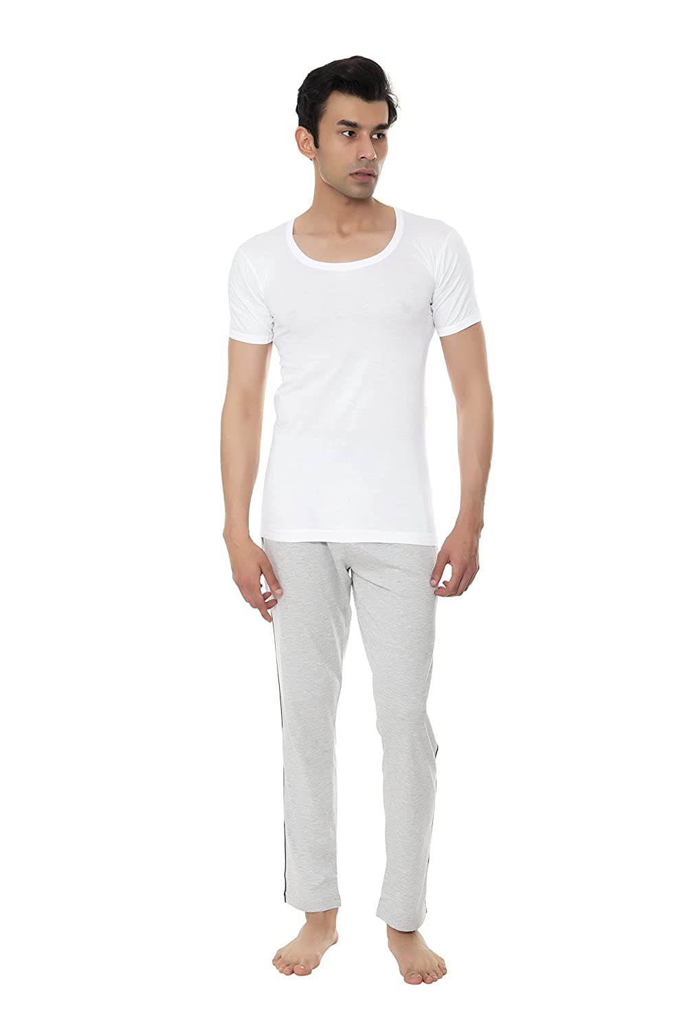 Benny Hills Men's Round Neck Sleeve RNS White Vest – Pack of 1