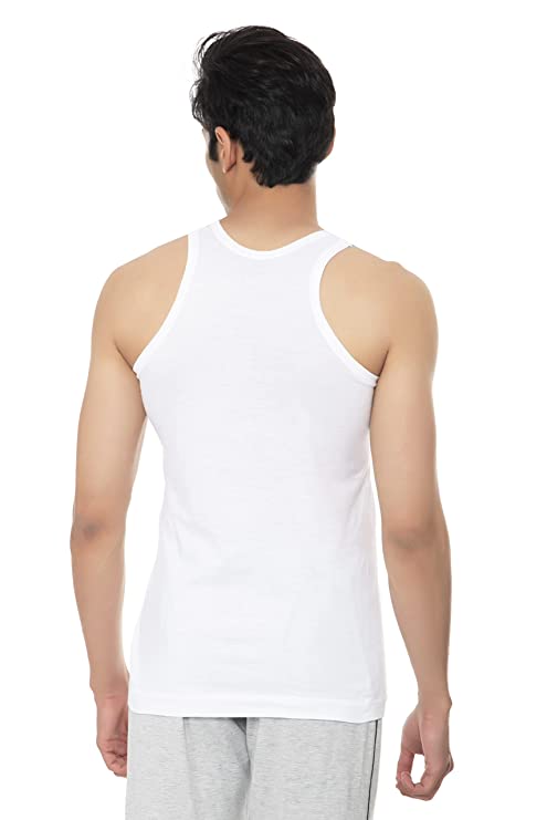 Benny Hills Round Neck White Vest, Pack of 1, White Color
