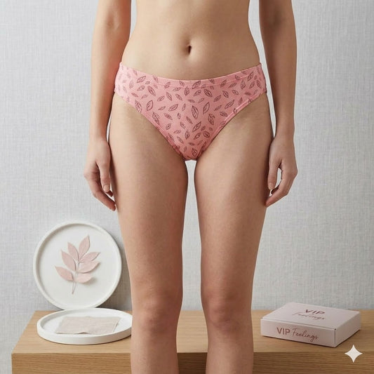 VIP Feelings Women's 100% Cotton Printed Panties - Pack of 6 (Inner Elastic)