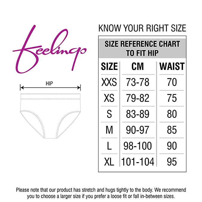 VIP Feelings Women Cotton Plain Inner Elastic Panty Pack of 3, Assorted Colors