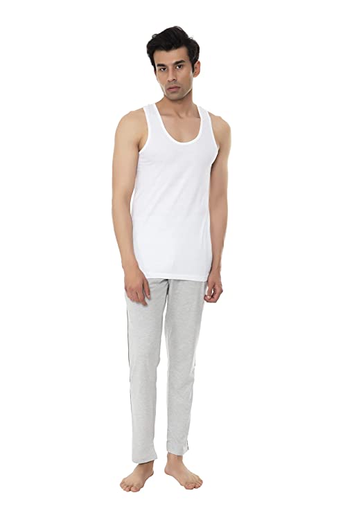 Benny Hills Round Neck White Vest, Pack of 1, White Color