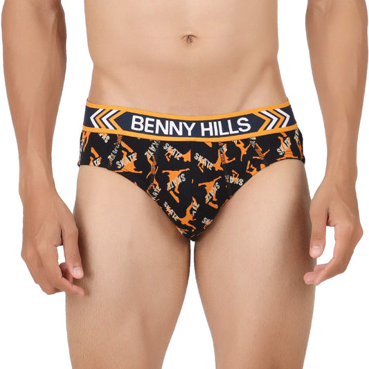 Benny Hills Printed Brief For Men, Pack of 1, Assorted Printed Colors