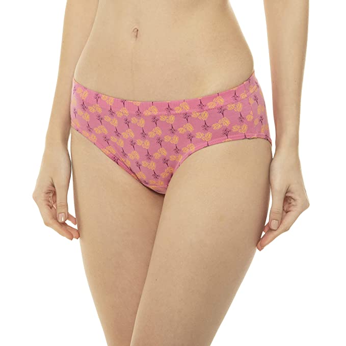 VIP Feelings Passion Printed Inner Elastic Women's Cotton Hipster Panty Pack of 3, Assorted Colors