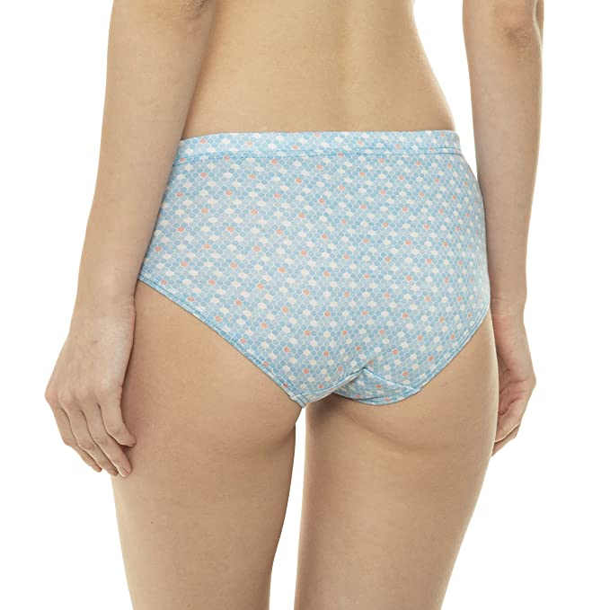 VIP Feelings Passion Printed Inner Elastic Women's Cotton Hipster Panty Pack of 3, Assorted Colors