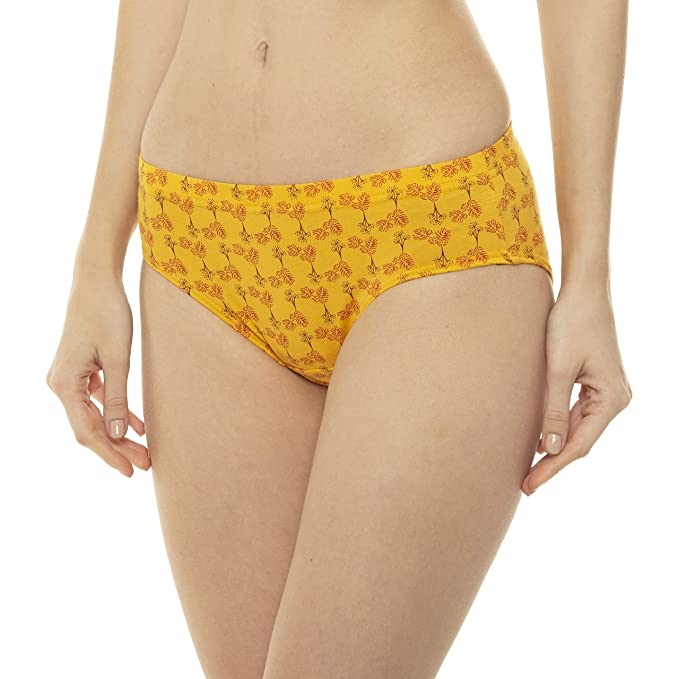 VIP Feelings Passion Printed Inner Elastic Women's Cotton Hipster Panty Pack of 3, Assorted Colors