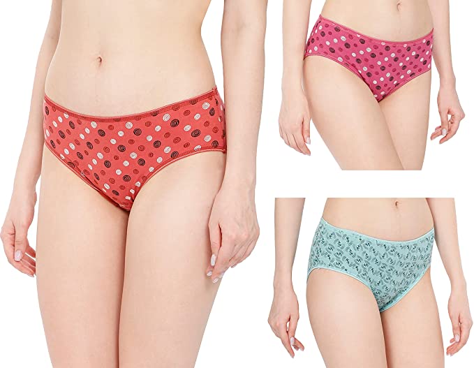 VIP Feelings Women Misty Shimmer Elastic Panty, Pack of 3, Assorted Colors