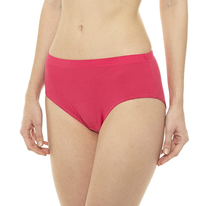 VIP Feelings Women Cotton Plain Inner Elastic Panty Pack of 3, Assorted Colors