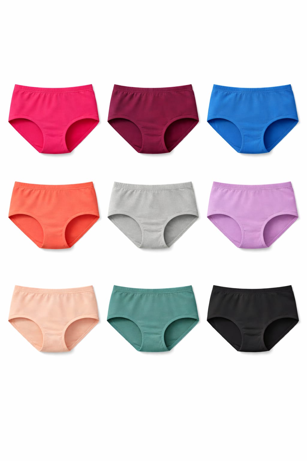 VIP Feelings Women’s Cotton Panty – 9 Piece Comfort Value Pack